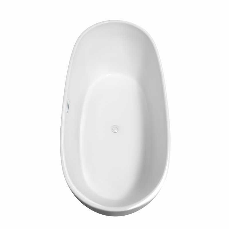 Rebecca 70'' x 32'' Soaking Acrylic Bathtub, Shiny White