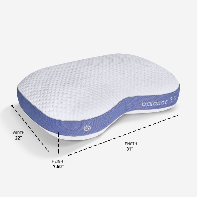 Bedgear Balance Cuddle Curve Performance Pillow for Side Sleepers- Medium Firmness and Moisture Wicking, 3.x, King