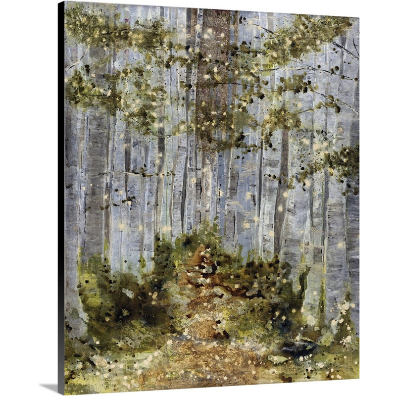 « mossy path », peinture sur toile, H 24 po x l 20 po x p 1,25 po, Toile tendue