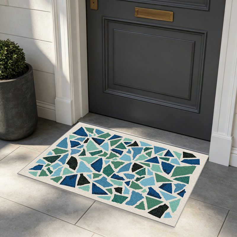 Ocean Mosaic Rug carpet-easy to clean, machine-washable, soft and comfortable; suitable for door mats, kitchens, living rooms, bedrooms, corridors, and laundry areas. Easy to clean, durable carpet for home decoration.