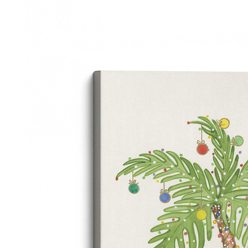 «Holiday Palm with Ornaments», reproduction sur toile dans un cadre, H 18 po x l 12 po x P 1,25 po, Toile tendue
