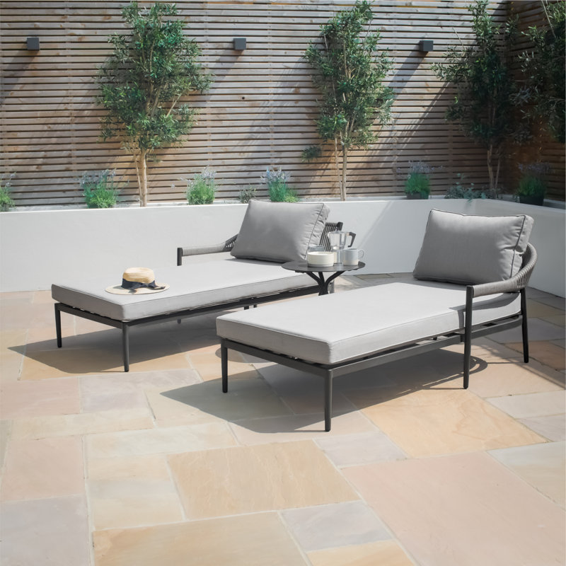 Ondrasek 170cm Long Sunlounger with Cushions