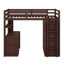 Lit mezzanine avec bureau, tiroirs et garde-robe, parfait pour les petites chambres-547823061
