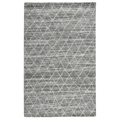 Hastings Wool Geometric Area Rug in Gray