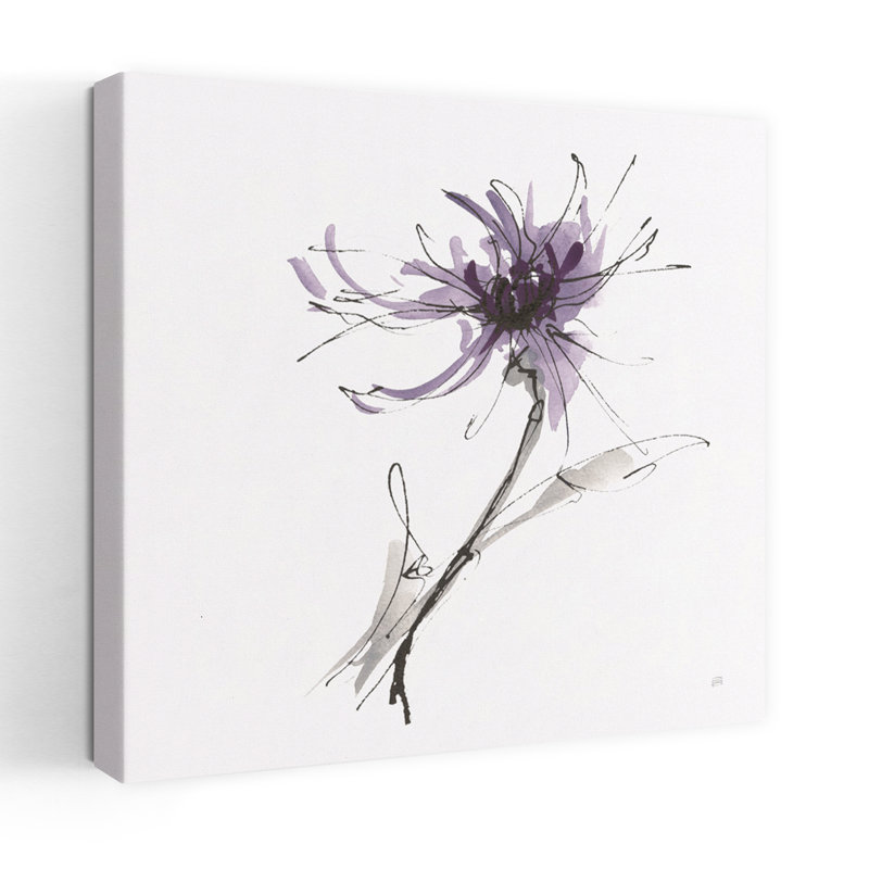«Midnight Mum I», art contemporain de fleur de chrysanthème, H 18 po x l 18 po