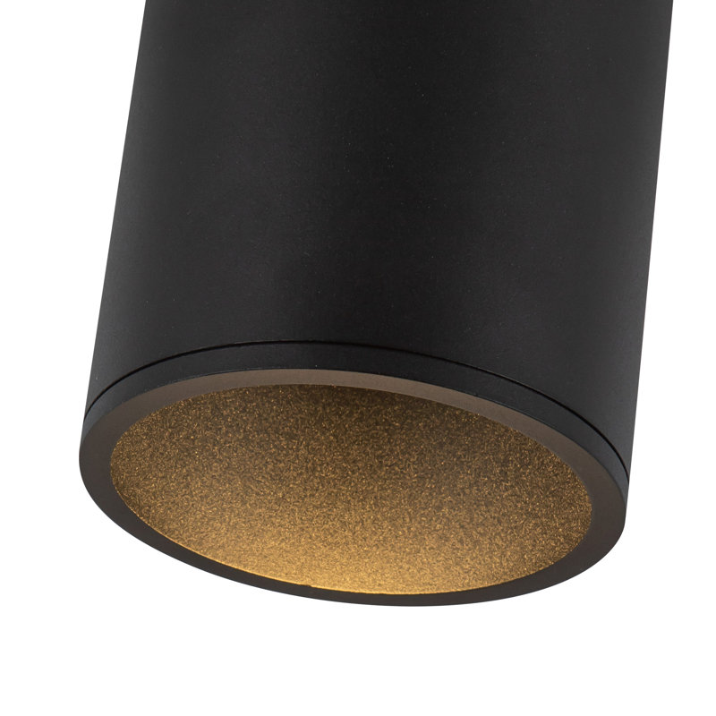 Lorna 1 - Light LED Flush Mount, 12.63" H x 4.38" W x 4.38" D, Black, 24 W