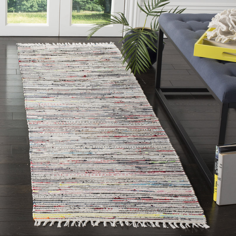 Conner Rug Hand Woven Cotton Striped Rug, Runner 2'3" x 8'