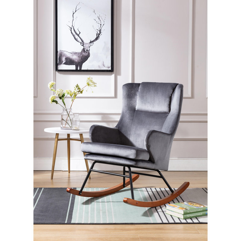 Velvet Armchair, Grey