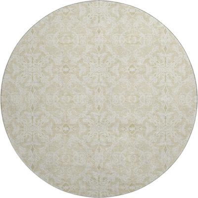 Premium Machine Washable Prisco Tan Rug
