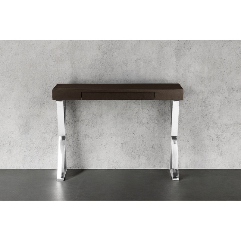 Artus Metal Base Writing Desk, Espresso