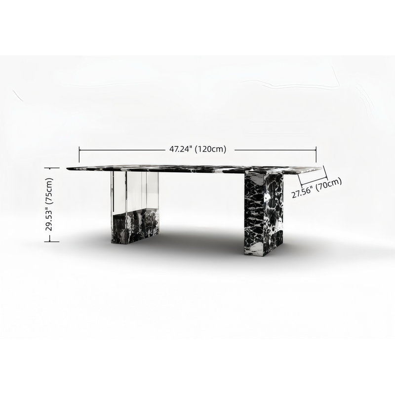 Table de salle à manger luxueuse en marbre noir avec design moderne - solution de salle à manger élégante