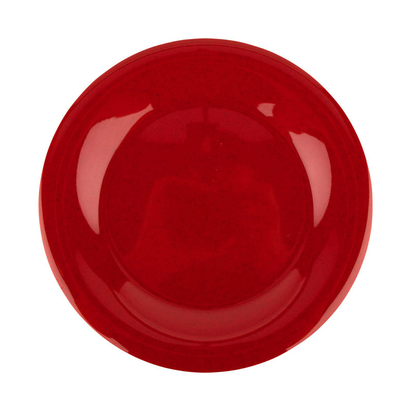  Assiette plate en mélamine 10,5 po, ensemble de 4, Rouge