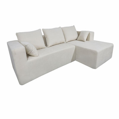Nahomie Convertible Upholstered Sectional Sofa Bed with Wide Armrests