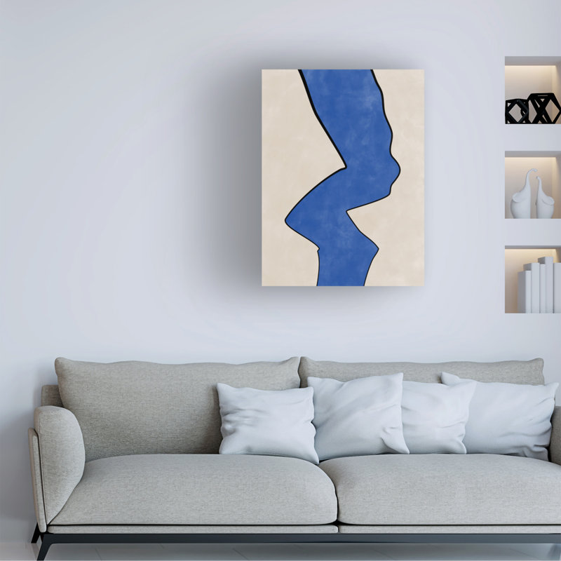 Rouleau indigo bolognais 8 sur toile, H 24 po x l 18 po x P 2 po