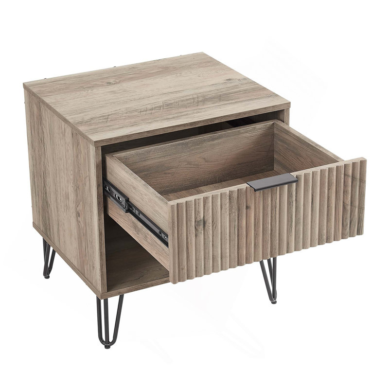 Table de chevet en gris rustique, Gris
