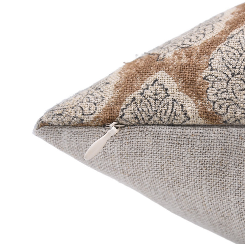 Housse de coussin décoratif en lin avec fermeture à glissière pour la maison et le salon Fabcline, 14 po x 14 po