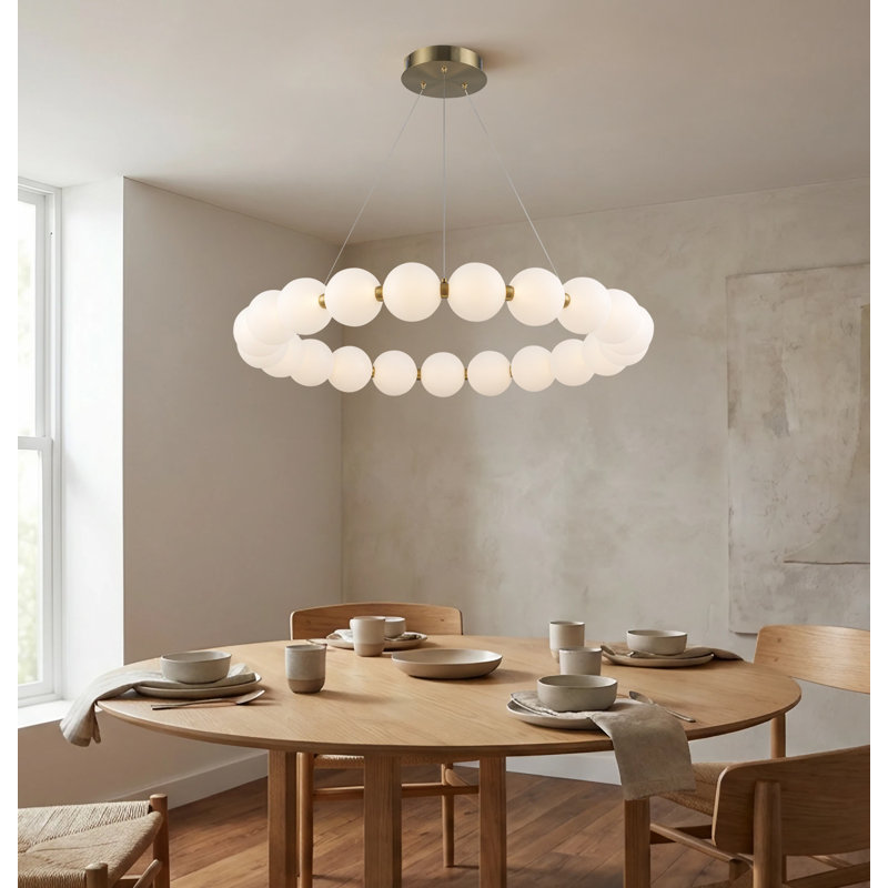 Minza 21-Light Chandelier, Or antique, H 103 po x l 33 po x P 33 po