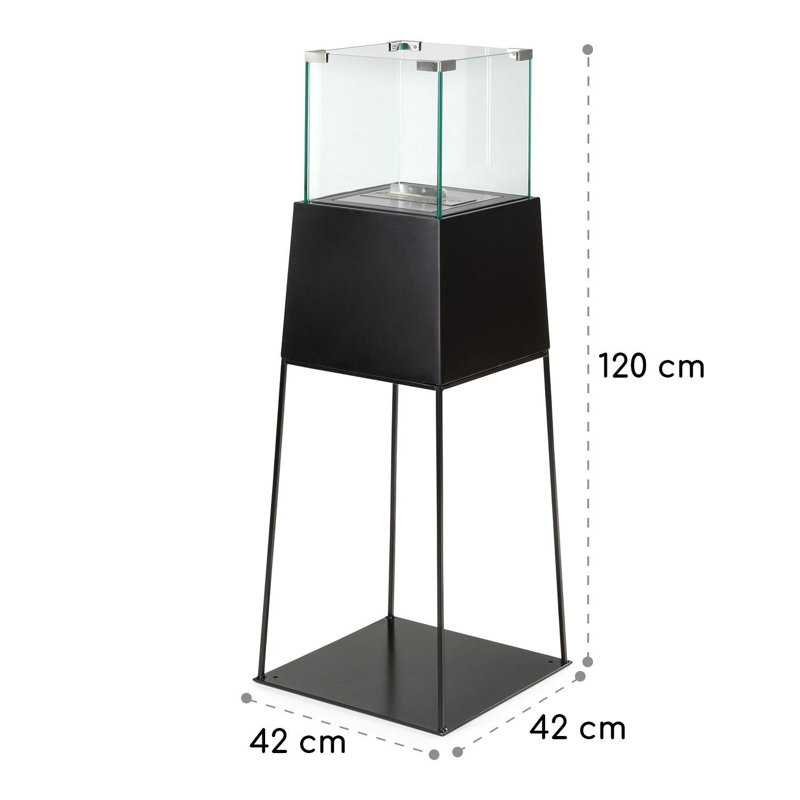 Steel Bio-Ethanol Smokeless Outdoor Fireplace, Black