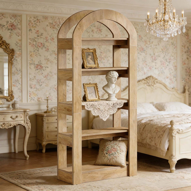 Arched  Display Shelf,5-Tier Bookshelf,Versatile Bookcase, (5 Shelves) 70.92"H x 31.52"W x 11.82"D