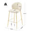 Indoor Upholstered Bar Stools With Metal Frame, Set Of 2