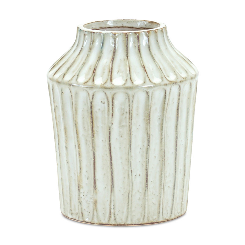 Rauscher Gray Terracotta Table Vase, 8.25" H x 7" W x 7" D
