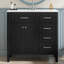 Meuble-lavabo noir 36 po avec évier, armoire autoportante avec tiroirs, structure en bois massif et fabrication en bois massif durable