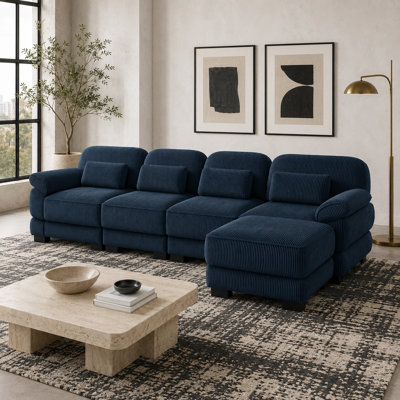 Canapé modulaire surdimensionné en L avec repose-pieds Burwell Cloud Couch