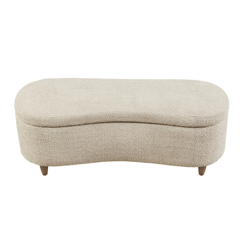 Boucle Flip Top Storage Bench Taupe See Below, Taupe