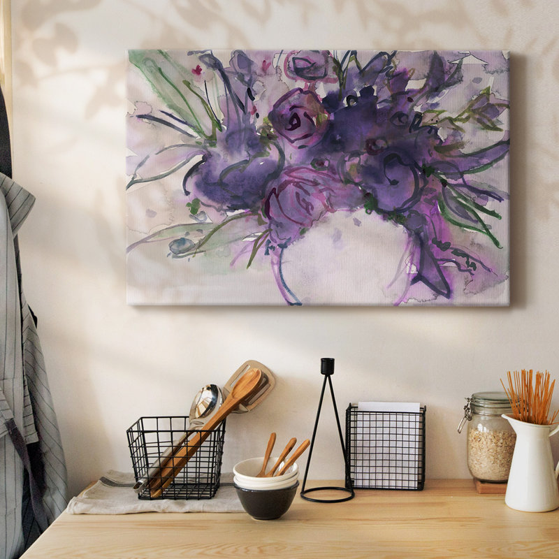 Toile tendue lavande florale I-Gallery, H 12 po x l 18 po