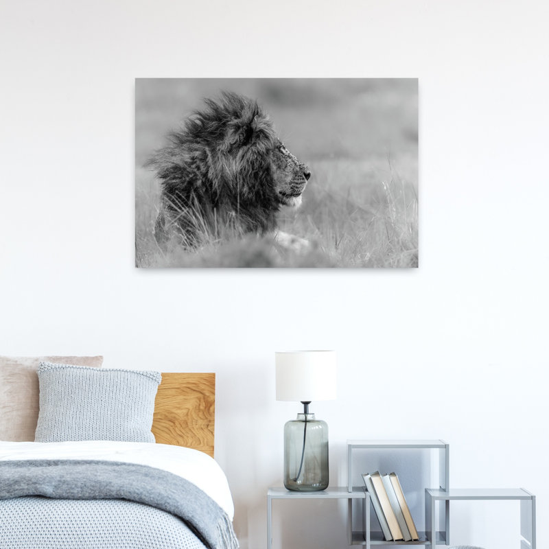 «Majestic Lion Profile», art mural contemporain, H 24 po x l 36 po