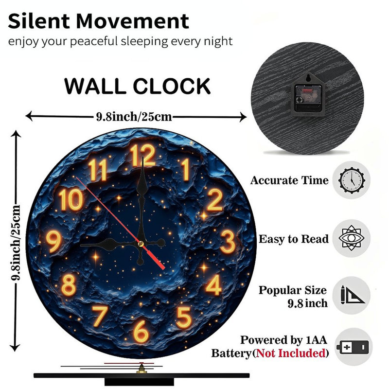 horloge céleste ciel nocturne chiffres lumineux conception cosmique