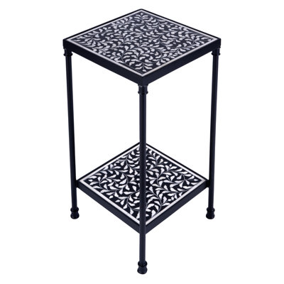 Lana Resin and Bone Inlay Side Table