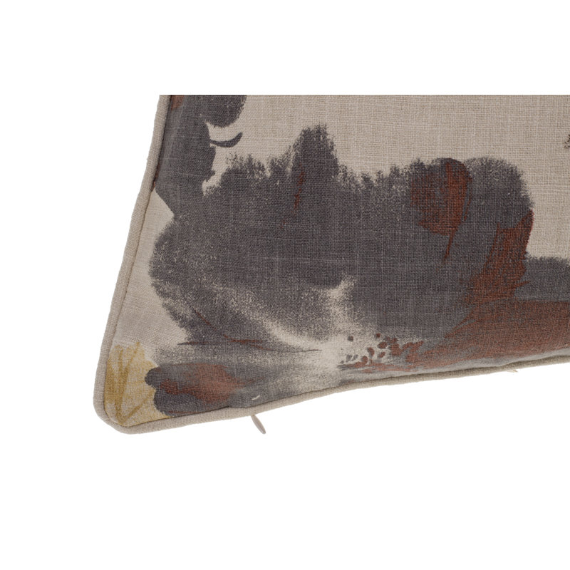 Housse et insert de coussin carré Flora, Fer / Curry / Épice