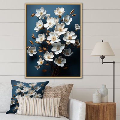 Dogwood Blossoms In Gray Tones II sur toile