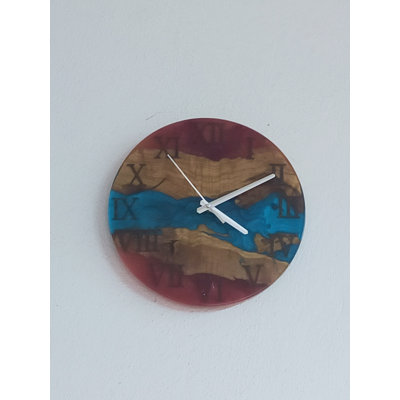 10 Inch Diameter Ready To Ship, Resin Wall Clock, Wall Clock, Wood Clock, Wall Decor, Wooden Clock, Large Wall Clock, Small Wall Clock