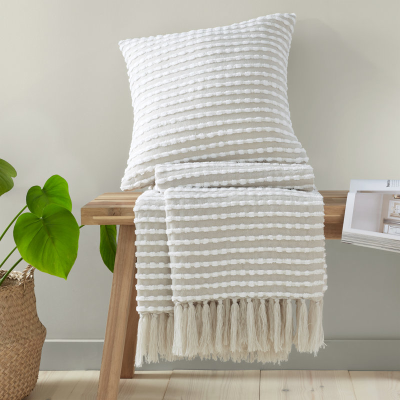 Stab Stitch Cushion Cover, Beige