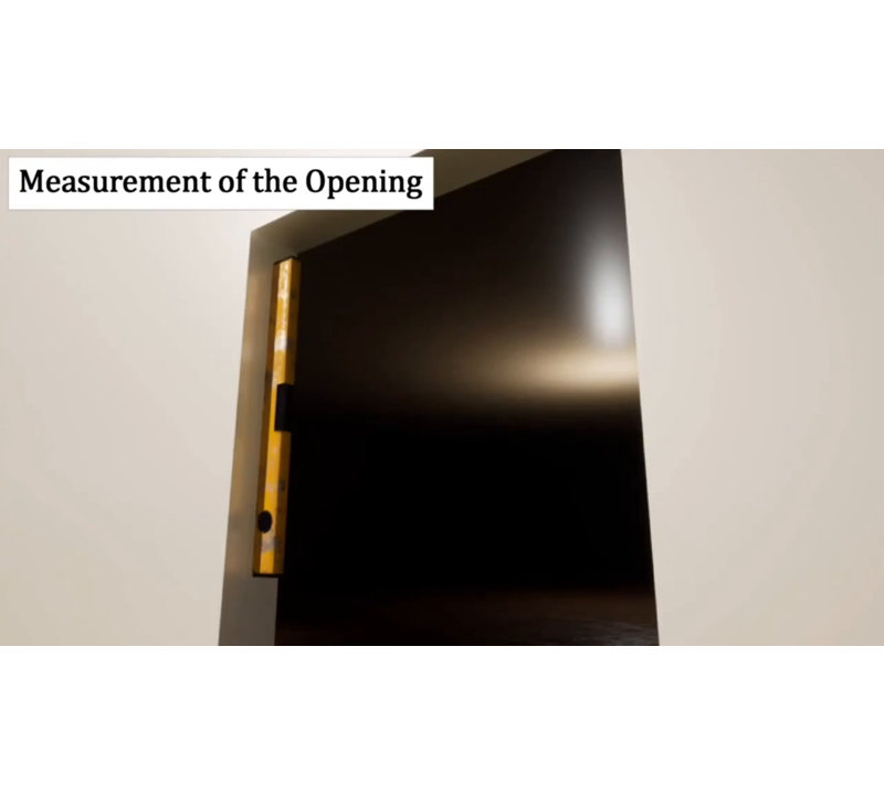 White MDF Pantry Door with Frosted Glass and Black Hardware