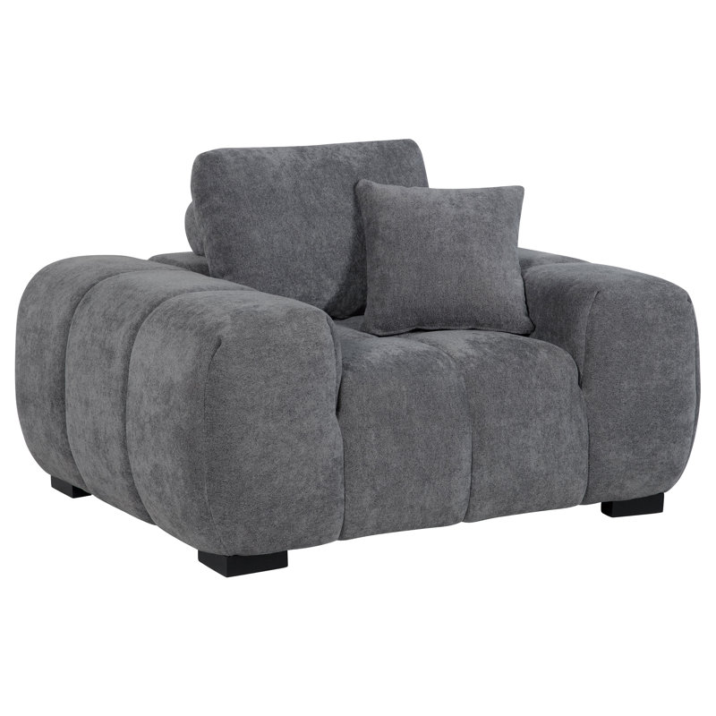 Fauteuil d'appoint octave rembourré gris anthracite Octavia, Gris
