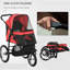 Poussette pliante pour chien 3 grandes roues rouge pour petits animaux de taille moyenne, pliable pour petits chiens