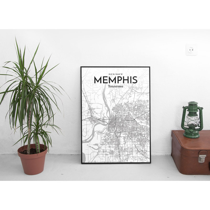 Memphis City Map - No Frame Print, 43.2cm H x 27.9cm W x 0.1cm D