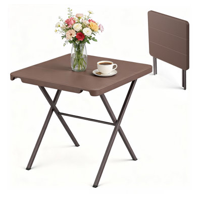 27" Square Foldable Card Table, 400LBS Sturdy Steel Frame Portable Folding Table, Waterproof Easy Storage Table for Indoor Outdoor Daily & Outdoor Activities