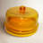 Cake Recycled Glass Dome w/Plate Dia 11.5" Yellow-999963526-999963520