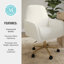 Fauteuil de bureau pivotant avec coussins doubles Martha Stewart Clara-112163873-112163889