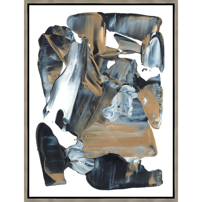 «All Mixed up Thought V» par Barclay Butera - peinture à cadre flottant sur toile, H 41,75 po x l 31,75 po