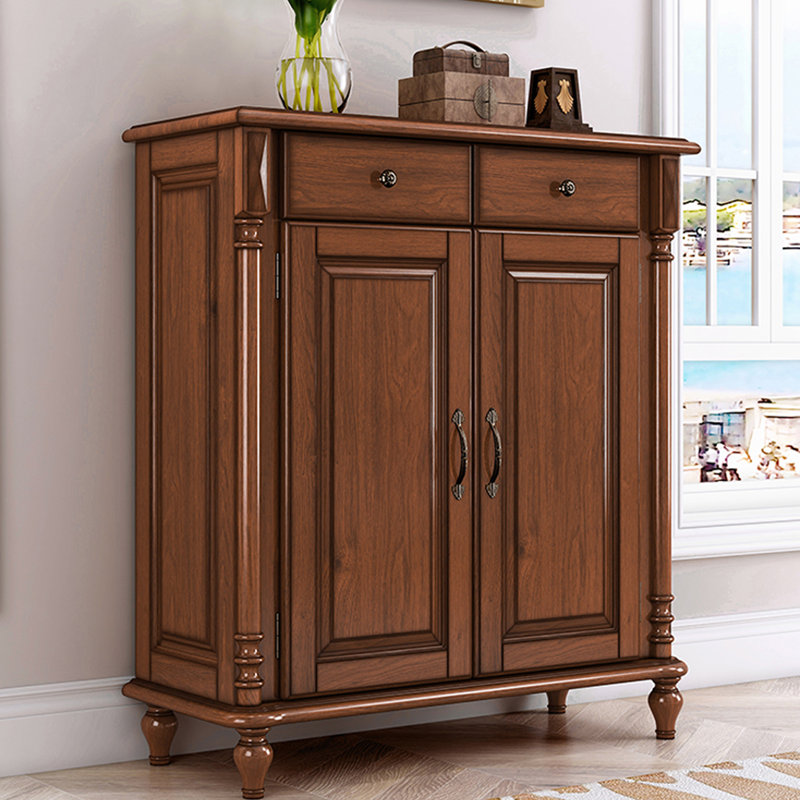 15 Pair Solid Wood Shoe Storage Cabinet