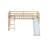 Twin Low Loft Bed with Slide, Ladder & Safety Guardrails – Rubber Wood Kids Bedroom Play Loft,Natural
