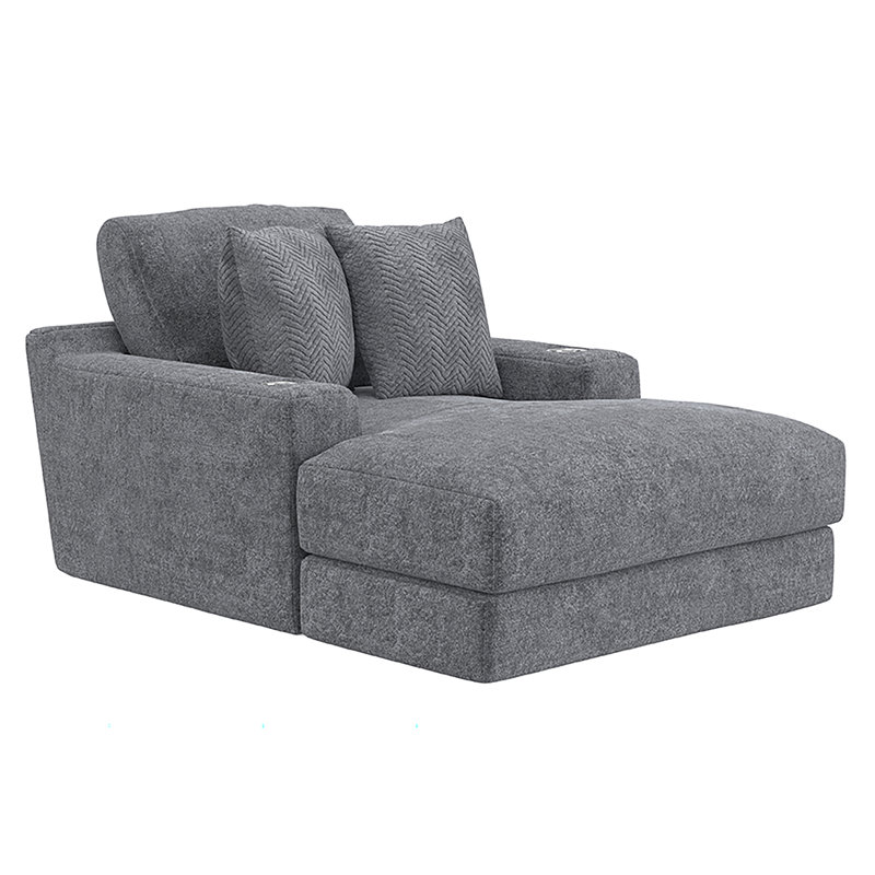 Fauteuil rembourré Choni, Mélange de polyester gris