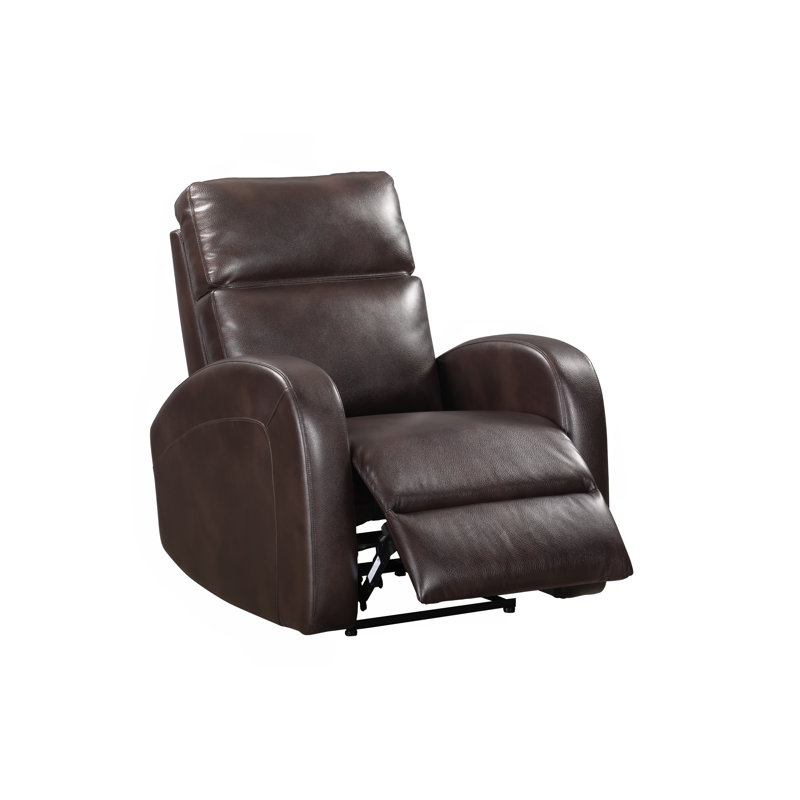 33" Upholstered Power Recliner with Curved Arms, Pebble Brown