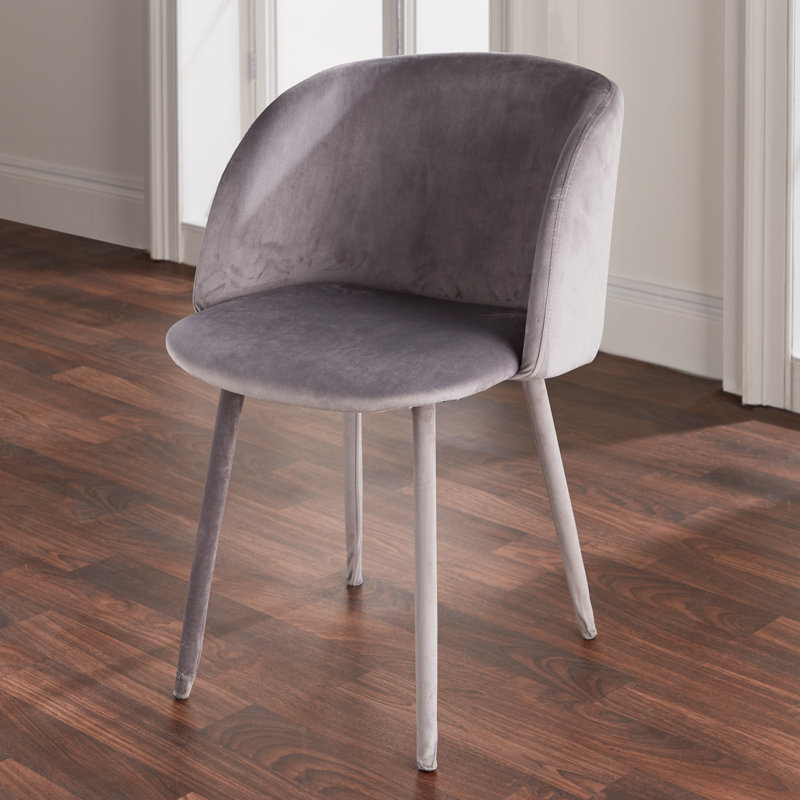 Mangerite 47cm H Velvet Upholstered Slat Back Side Chair