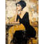«Golden Hour Glamour - Elegant Woman with Martini», art mural sur toile-444816024